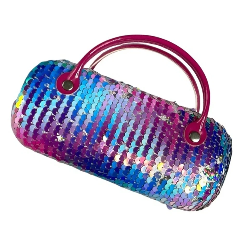 Eyeglass Sunglass Mermaid Case Dazzling Sparkle Glitter Hard Shell with Handle